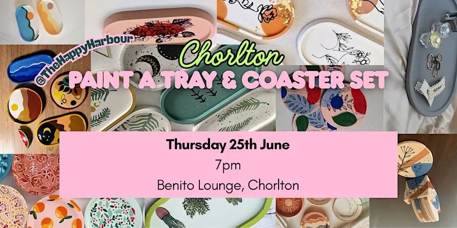 Paint a tray & coaster set, Chorlton