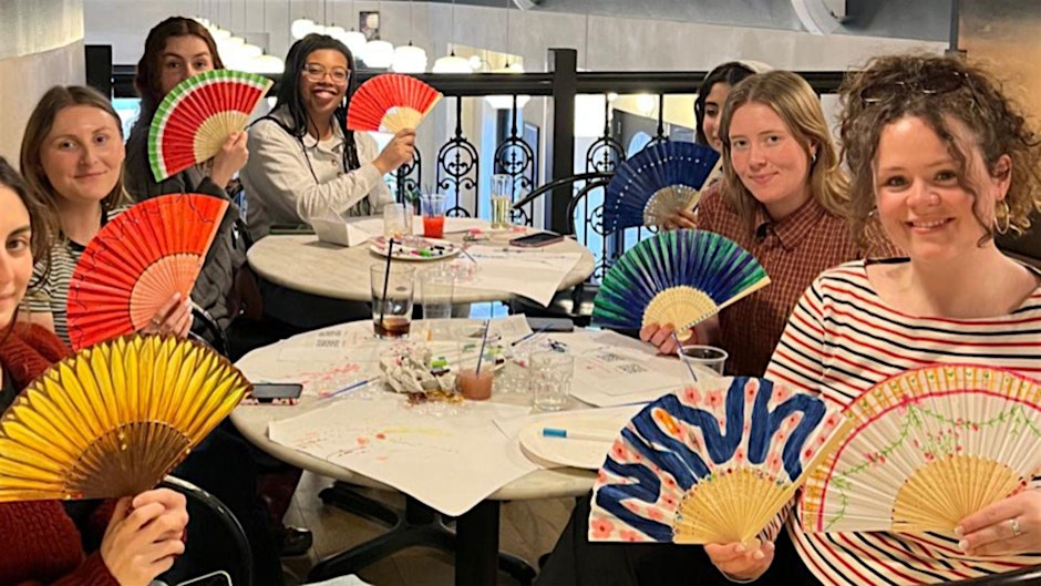 Paper Fan Painting Social Night by Whereabouts MCR